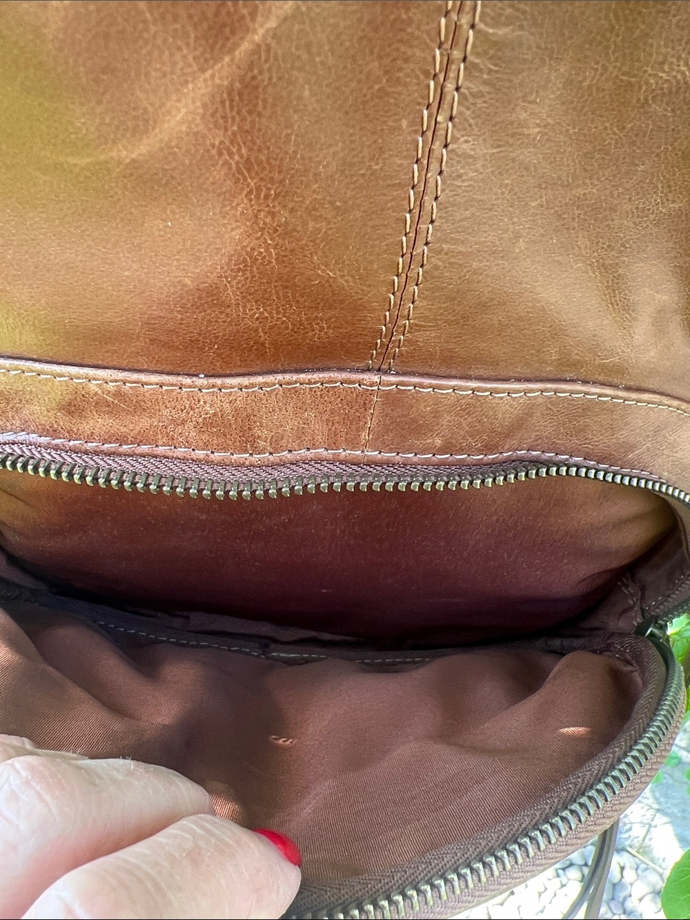 Tommy Bahama Brown Leather Backpack - Picture 12 of 16